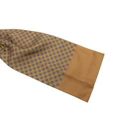エルメス アスコットタイ 舵 モチーフ ネクタイ カーキ ブルー シルク メンズ HERMES 【中古】