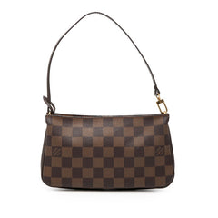 ルイ ヴィトン ダミエ ナヴォナ アクセサリーポーチ ハンドバッグ N51983 ブラウン PVC レザー レディース LOUIS VUITTON 【中古】
