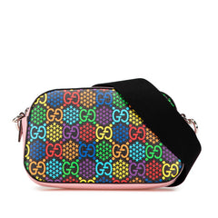 グッチ GGサイケデリック ショルダーバッグ 574886 ピンク ブラック マルチカラー PVC レザー レディース GUCCI 【中古】