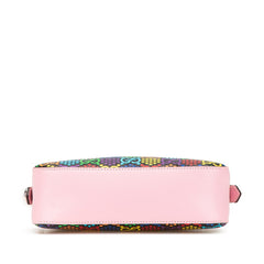 グッチ GGサイケデリック ショルダーバッグ 574886 ピンク ブラック マルチカラー PVC レザー レディース GUCCI 【中古】