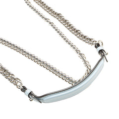 フェンディ キャナイ ミニ リボン チェーン ショルダーバッグ ハンドバッグ 8MO381 ライトブルー シルバー レザー レディース FENDI 【中古】