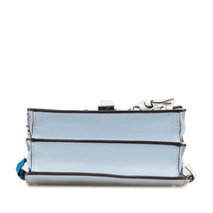 フェンディ キャナイ ミニ リボン チェーン ショルダーバッグ ハンドバッグ 8MO381 ライトブルー シルバー レザー レディース FENDI 【中古】