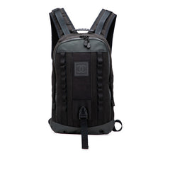 シャネル スポーツライン ココマーク リュック バックパック カーキグリーン ブラック キャンバス レザー レディース CHANEL 【中古】