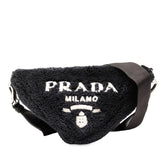 プラダ テリー トライアングル ショルダーバッグ 1BH190 ブラック ファブリック レディース PRADA 【中古】