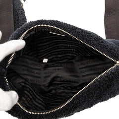 プラダ テリー トライアングル ショルダーバッグ 1BH190 ブラック ファブリック レディース PRADA 【中古】