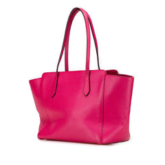 グッチ スウィング トートバッグ ショルダーバッグ 354408 ピンク レザー レディース GUCCI 【中古】