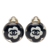 シャネル カメリア ココマーク イヤリング 04S シルバー ブラック ホワイト メタル レジン レディース CHANEL 【中古】