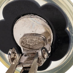 シャネル カメリア ココマーク イヤリング 04S シルバー ブラック ホワイト メタル レジン レディース CHANEL 【中古】