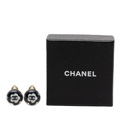 シャネル カメリア ココマーク イヤリング 04S シルバー ブラック ホワイト メタル レジン レディース CHANEL 【中古】