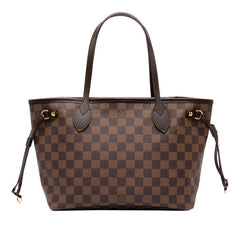 ルイ ヴィトン ダミエ ネヴァーフルPM ハンドバッグ トートバッグ N51109 ブラウン PVC レザー レディース LOUIS VUITTON 中古