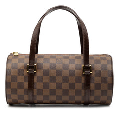 ルイ ヴィトン ダミエ エベヌ パピヨン ショルダーバッグ ハンド N51304 ブラウン PVC レザー レディース LOUIS VUITTON 【中古】