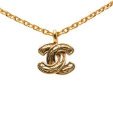 シャネル ココマーク マトラッセ ネックレス ゴールド メッキ レディース CHANEL 【中古】