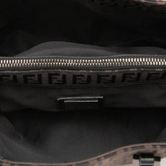 フェンディ ズッキーノ ハンドバッグ トートバッグ 8BH132 ブラウン キャンバス レザー レディース FENDI 【中古】