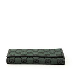 グッチ GGキャンバス 三つ折り財布 263114 グリーン ブラック キャンバス レザー レディース GUCCI 【中古】