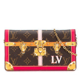 ルイ ヴィトン モノグラム ポシェット ウィークエンド ショルダーバッグ M62456 ブラウン レッド PVC レザー レディース LOUIS VUITTON 【中古】