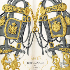 エルメス カレ90 BRIDES de GALA 式典用馬勒 スカーフ 大判 ピンク マルチカラー シルク レディース HERMES 【中古】