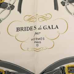 エルメス カレ90 BRIDES de GALA 式典用馬勒 スカーフ 大判 ピンク マルチカラー シルク レディース HERMES 【中古】