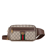 グッチ GGスプリーム オフィディア ボディバッグ ウエストバッグ 574796 ベージュ ブラウン PVC レザー レディース GUCCI 【中古】