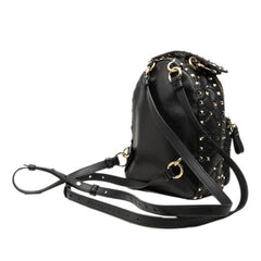 ヴァレンティノ VLTNロゴ ロックスタッズ キルティング リュック バックパック ブラック レザー レディース VALENTINO 中古