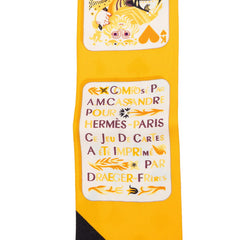 エルメス ツイリー Jeu De Cartes ジュード カルツ トランプ柄 スカーフ イエロー系 シルク レディース HERMES 中古