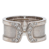 カルティエ C2 リング リング 指輪 #55 K18WG ホワイトゴールド 750 レディース CARTIER 【中古】
