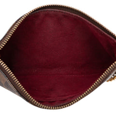 ルイ ヴィトン ダミエ ポシェット ミラMM チェーン ハンドバッグ ミニショルダーバッグ N63091 ブラウン PVC レディース LOUIS VUITTON 【中古】