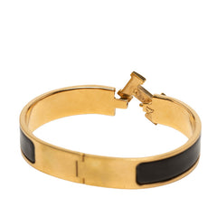 エルメス クリックH PM ブレスレット バングル ゴールド ブラウン メッキ レディース HERMES 【中古】