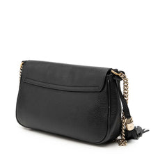 グッチ インターロッキングG ソーホー 斜め掛け チェーン ショルダーバッグ 536224 ブラック レザー レディース GUCCI 【中古】