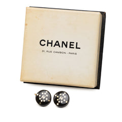 シャネル ココマーク ピアス 01A ゴールド ブラック メッキ プラスチック レディース CHANEL 【中古】