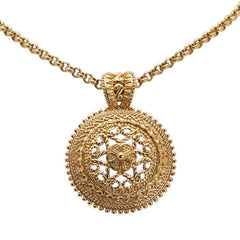 ディオール 花 フラワー モチーフ ラウンド ネックレス ゴールド メッキ レディース Dior 【中古】