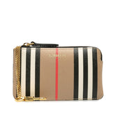バーバリー チェック コインケース ベージュ マルチカラー PVC レザー レディース BURBERRY 中古
