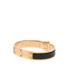 エルメス シャニエール ブレスレット バングル ピンクゴールド ブラック メッキ エナメル レディース HERMES 【中古】