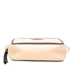 フェンディ キャム ロゴ ショルダーバッグ 8BS019 ピンクベージュ ネイビー レザー レディース FENDI 【中古】