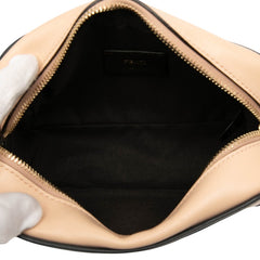 フェンディ キャム ロゴ ショルダーバッグ 8BS019 ピンクベージュ ネイビー レザー レディース FENDI 【中古】