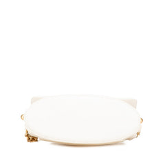 シャネル マトラッセ ココマーク チェーン ショルダーバッグ ホワイト レザー フェイクパール レディース CHANEL 【中古】