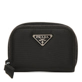 プラダ 三角ロゴプレート コインケース 小銭入れ M268 ブラック ナイロン レディース PRADA 【中古】