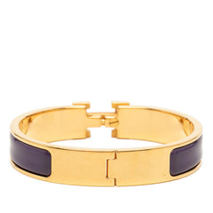 エルメス クリックH PM ブレスレット ゴールド パープル メッキ エナメル レディース HERMES 【中古】