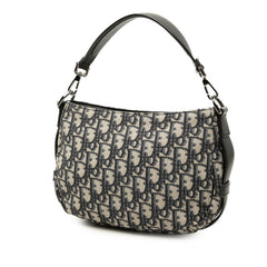 ディオール トロッター サドル ハンドバッグ ショルダーバッグ 2WAY ネイビー ベージュ キャンバス レザー レディース Dior 【中古】