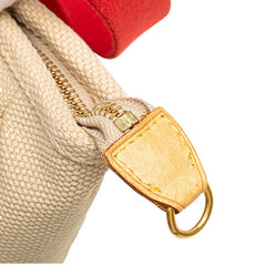 ルイ ヴィトン アンティグア カバMM トートバッグ ショルダーバッグ M40035 レッド ベージュ キャンバス レザー レディース LOUIS VUITTON 【中古】