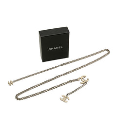 シャネル ココマーク チェーン ベルト シルバー ホワイト メタル レディース CHANEL 【中古】