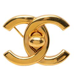 シャネル ココマーク ターンロック ロゴ ブローチ 96P ゴールド メッキ レディース CHANEL 【中古】