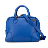 ロエベ アナグラム アマソナ75 ハンドバッグ ショルダーバッグ 2WAY ブルー レザー レディース LOEWE 【中古】