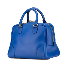 ロエベ アナグラム アマソナ75 ハンドバッグ ショルダーバッグ 2WAY ブルー レザー レディース LOEWE 【中古】