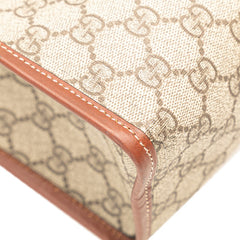 グッチ GGスプリーム シェリーライン トートバッグ ハンドバッグ 211135 ベージュ ブラウン PVC レザー レディース GUCCI 【中古】