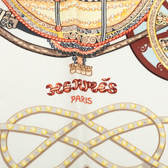 エルメス カレ90 Paperoles パプロール 馬車と貴族 スカーフ ブルー マルチカラー シルク レディース HERMES 中古