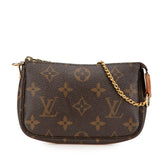 ルイ ヴィトン モノグラム ミニポシェット アクセソワール ポーチ M58009 ブラウン PVC レザー レディース LOUIS VUITTON 【中古】