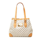 ルイ ヴィトン ダミエ アズール ハムステッドMM トートバッグ ショルダーバッグ N51206 ホワイト PVC レザー レディース LOUIS VUITTON 中古