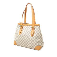ルイ ヴィトン ダミエ アズール ハムステッドMM トートバッグ ショルダーバッグ N51206 ホワイト PVC レザー レディース LOUIS VUITTON 中古