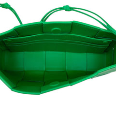 ボッテガヴェネタ マキシイントレチャート カセット ハンドバッグ グリーン レザー レディース BOTTEGAVENETA 【中古】