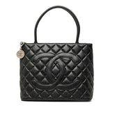 シャネル マトラッセ ココマーク 復刻トート トートバッグ ハンドバッグ ブラック キャビアスキン レディース CHANEL 中古
